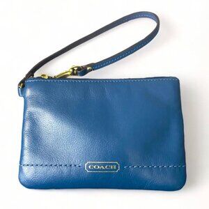 Coach Blue Leather Wristlet